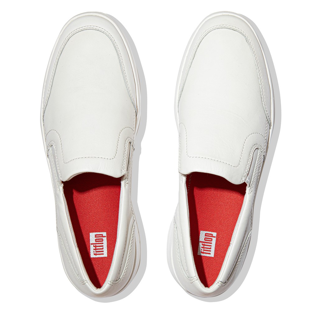 Fitflop Mens Slip-on White - Rally X Leather Sneakers - 16BDRKLHP